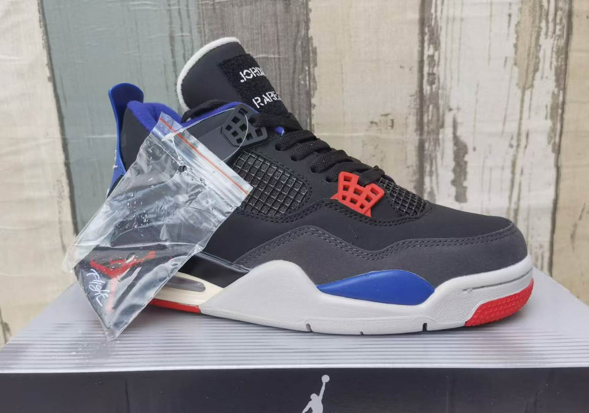 Air Jordan 4 - Black / Blue / Red Men's Shoes