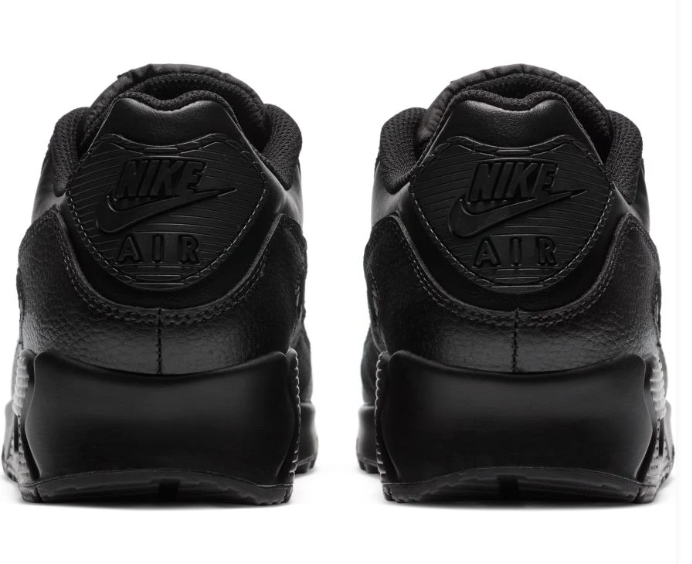 Men's Nike Air Max 90 LTR Leather Sneakers – Triple Black (131)