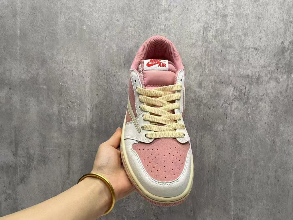 Travis Scott x Air Jordan 1 Low OG SP 'Macho Pink' - Reverse Swoosh