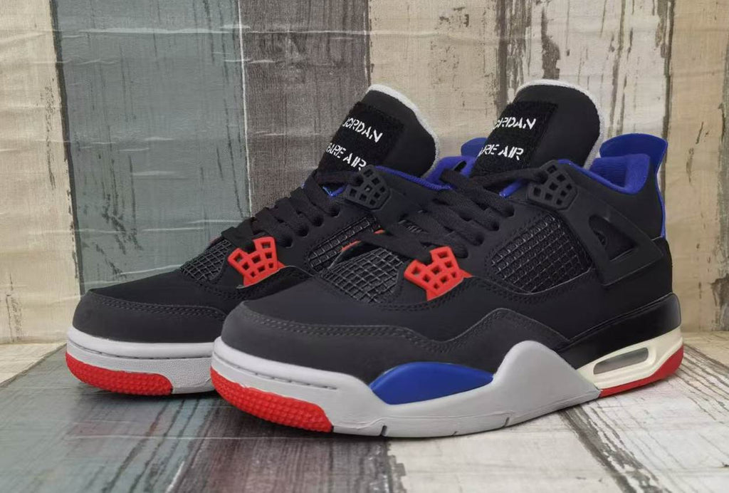 Air Jordan 4 - Black / Blue / Red Men's Shoes