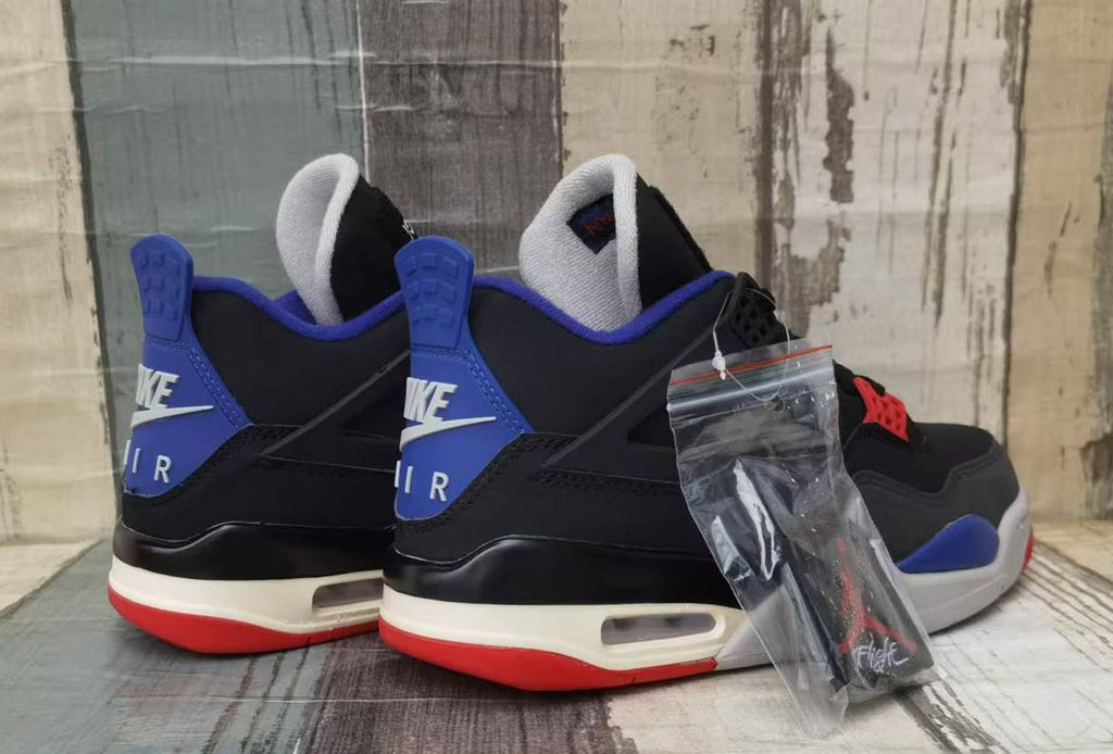 Air Jordan 4 - Black / Blue / Red Men's Shoes