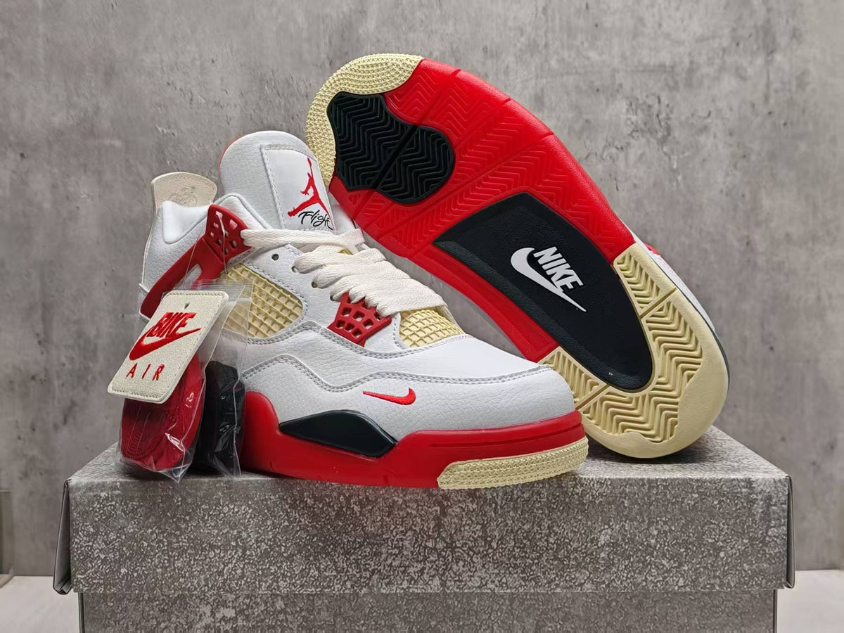 Air Jordan 4 - Vermilion Red Collaboration Sneakers