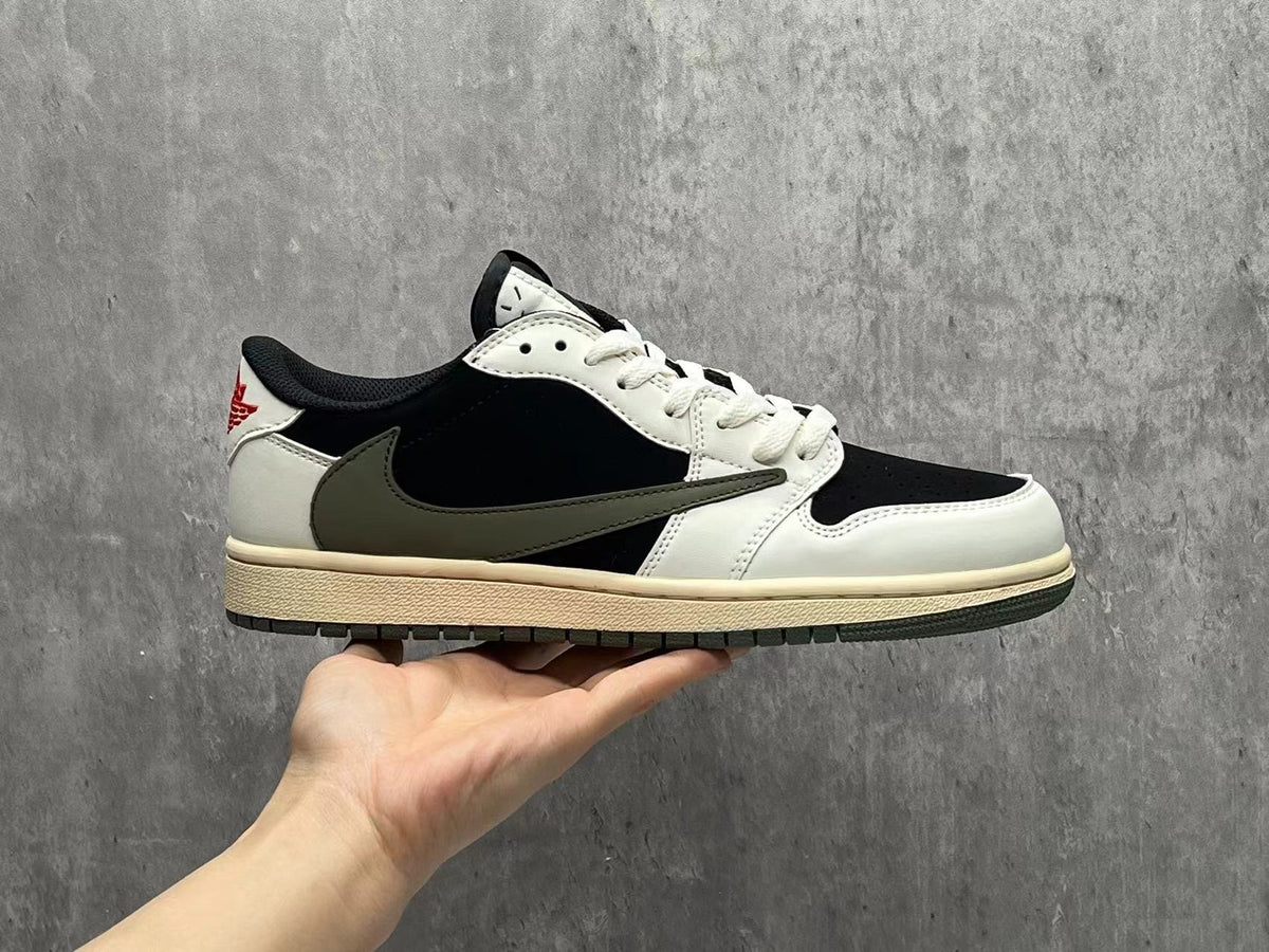 Travis Scott x Air Jordan 1 Low OG SP 'Reverse Swoosh 5.0' - Black / Olive